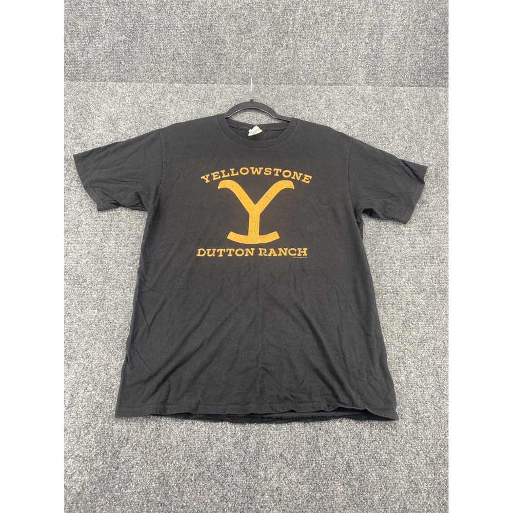 Yellowstone Dutton Ranch Logo T-Shirt Mens Medium Black Cotton Graphic Tee TV